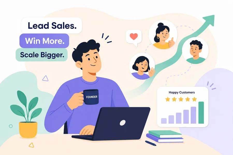 Founder-led sales: a founder building a repeatable sales system and handing it off to a team